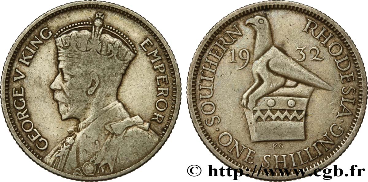 RODESIA MERIDIONALE 1 Shilling Georges V 1932  q.BB 