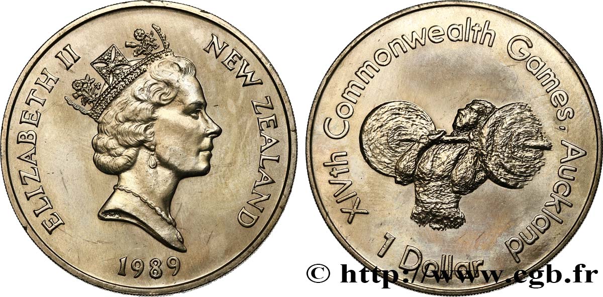 NEUSEELAND
 1 Dollar XVIe Jeux du Commonwealth - haltérophilie 1989  fST 