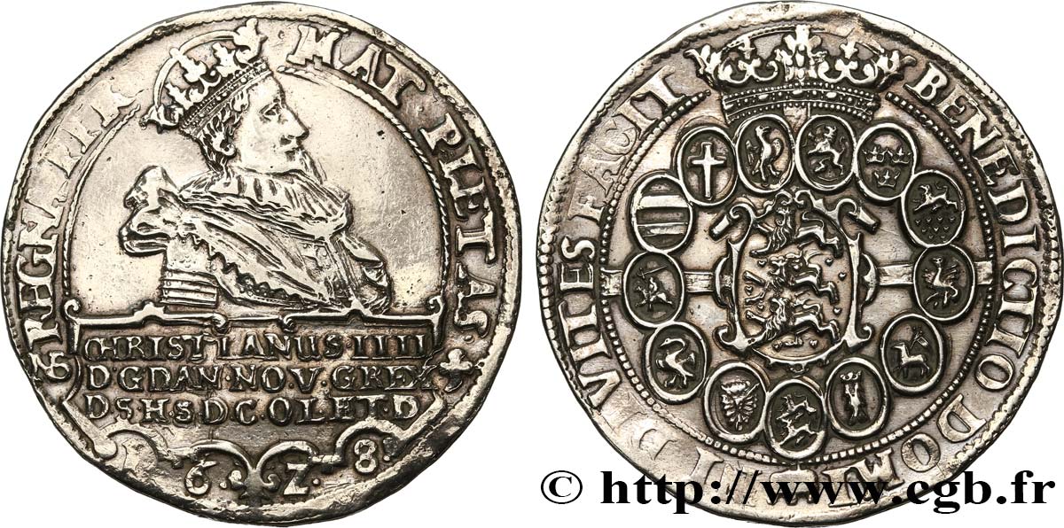 DINAMARCA Daler Christian IV 1628 Copenhague BB 