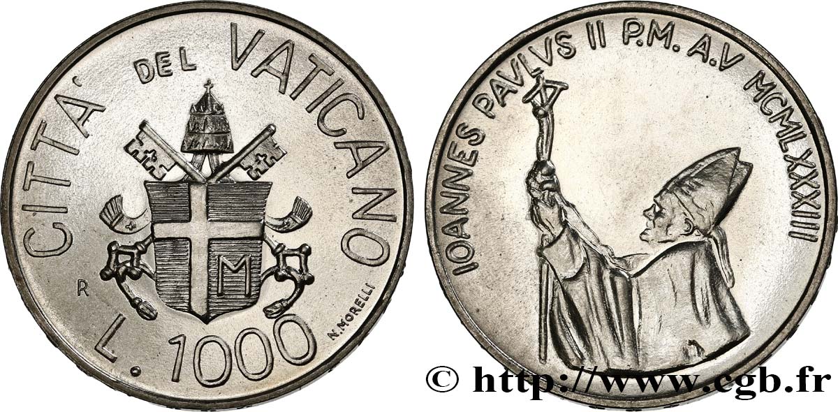 VATICAN AND PAPAL STATES 1000 Lire Jean-Paul II an V 1983 Rome MS 