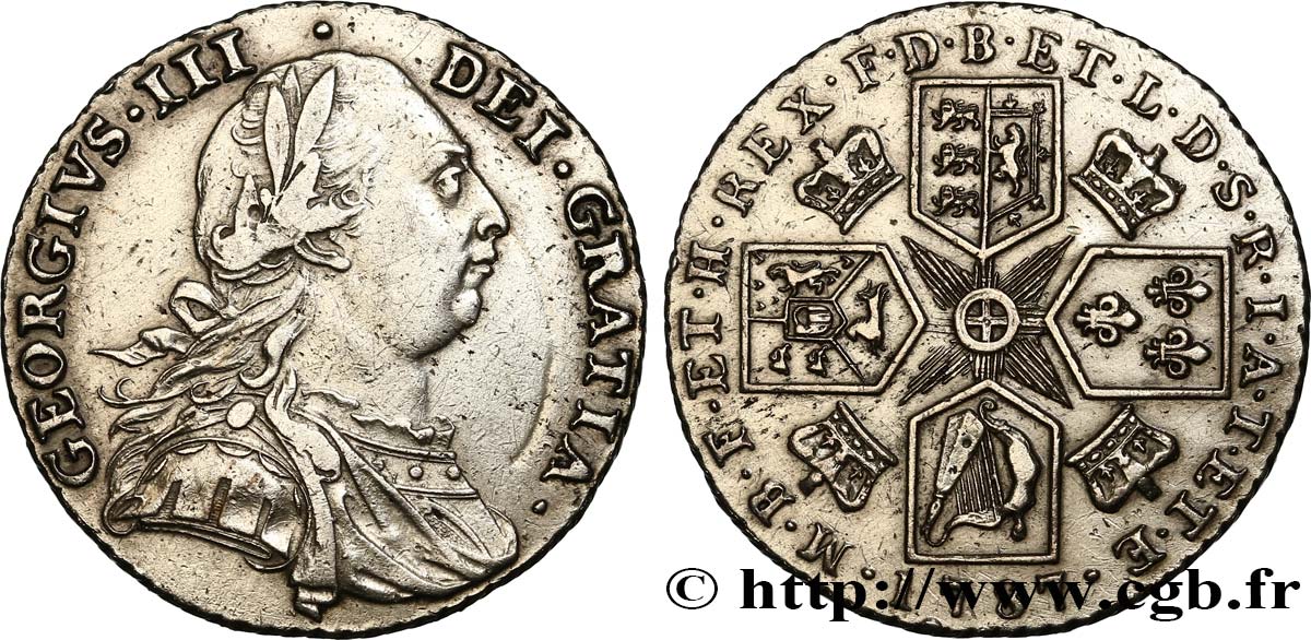 ROYAUME-UNI 1 Shilling Georges III 1787  TTB/TTB+ 