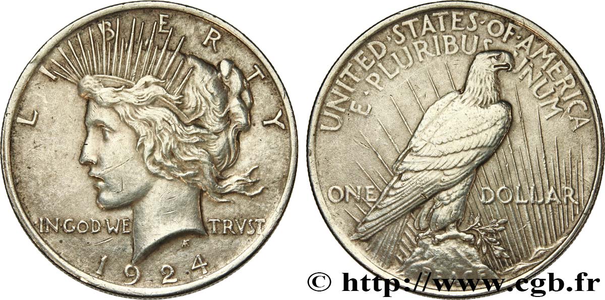 STATI UNITI D AMERICA 1 Dollar type Peace 1924 Philadelphie BB 