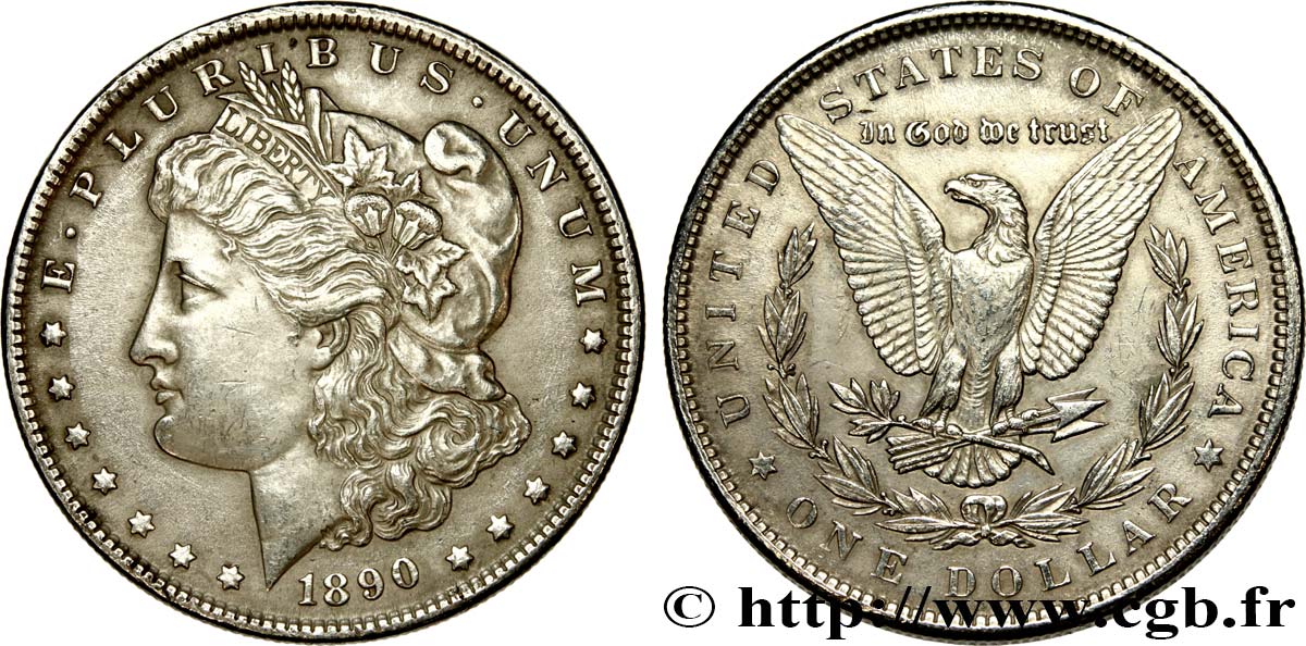 ÉTATS-UNIS D AMÉRIQUE 1 Dollar Morgan 1890 Philadelphie TTB 