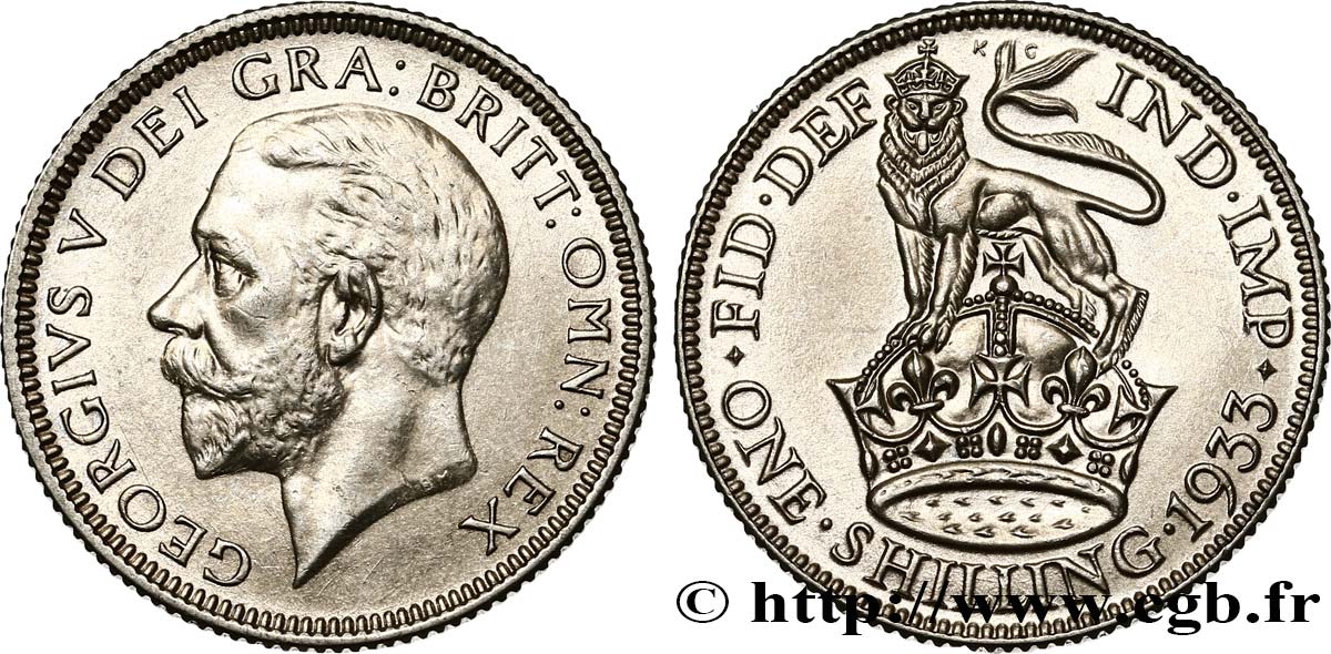UNITED KINGDOM 1 Shilling Georges V 1933  MS 