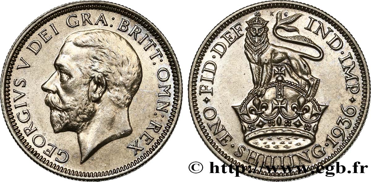 UNITED KINGDOM 1 Shilling Georges V 1936  AU 
