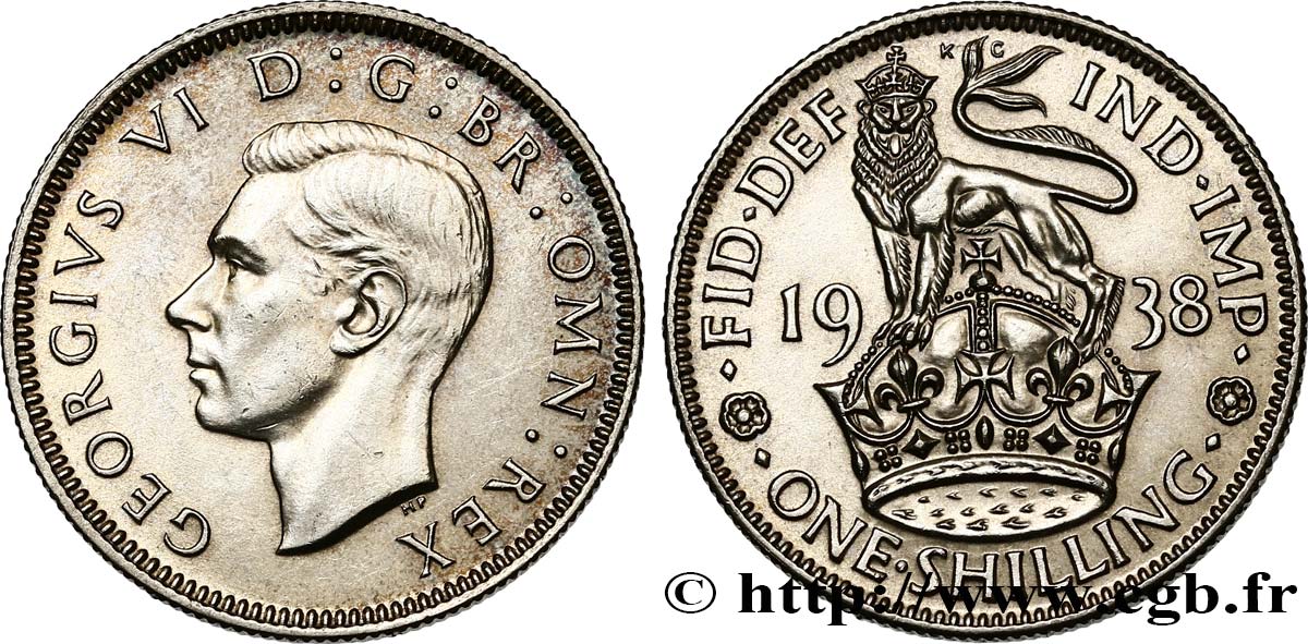REINO UNIDO 1 Shilling Georges VI “England reverse” 1938  EBC 