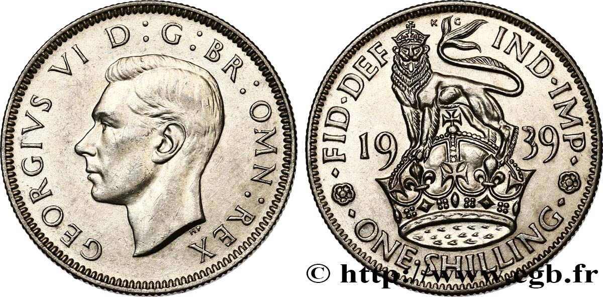 REINO UNIDO 1 Shilling Georges VI “England reverse” 1939  EBC 