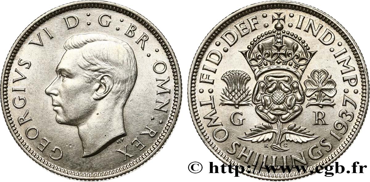 UNITED KINGDOM 1 Florin (2 Shillings) Georges VI 1937 Londres AU/MS 