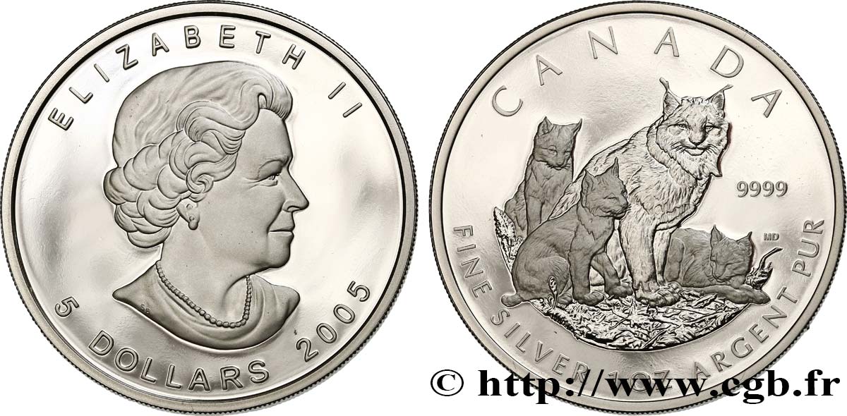 CANADA 5 Dollars Proof Lynx 2005 fwo_488405 World coins