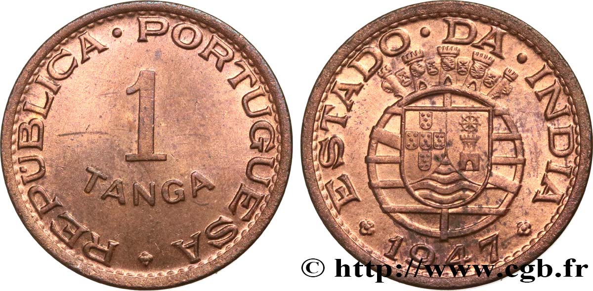 INDIA PORTUGUESA 1 Tanga 1947  SC 
