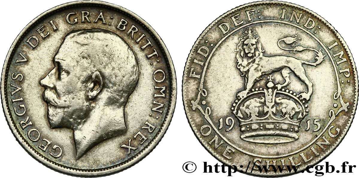 ROYAUME-UNI 1 Shilling Georges V 1915  TTB 