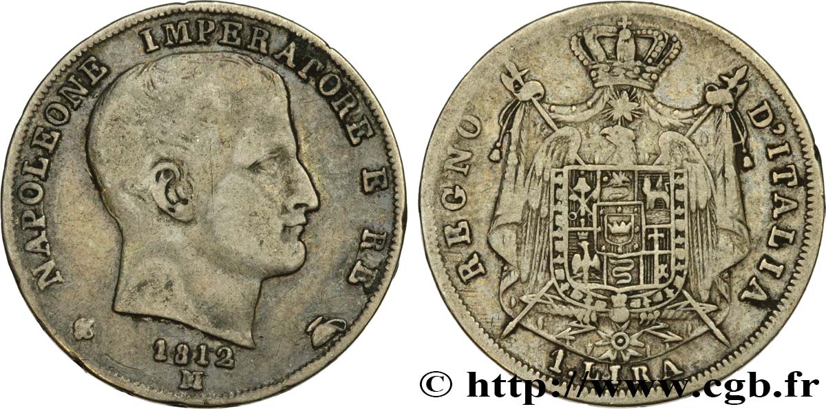 ITALIEN - Königreich Italien - NAPOLÉON I. 1 Lira 1812 Milan S 