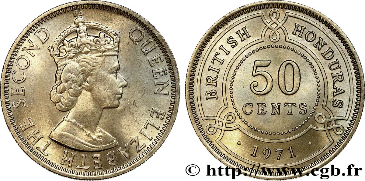 BRITISH HONDURAS 50 Cents Élisabeth II 1971  MS 