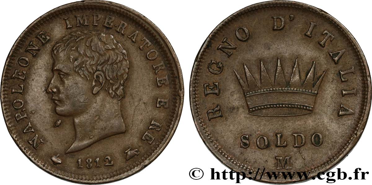 ITALIEN - Königreich Italien - NAPOLÉON I. 1 Soldo 1812 Milan SS 