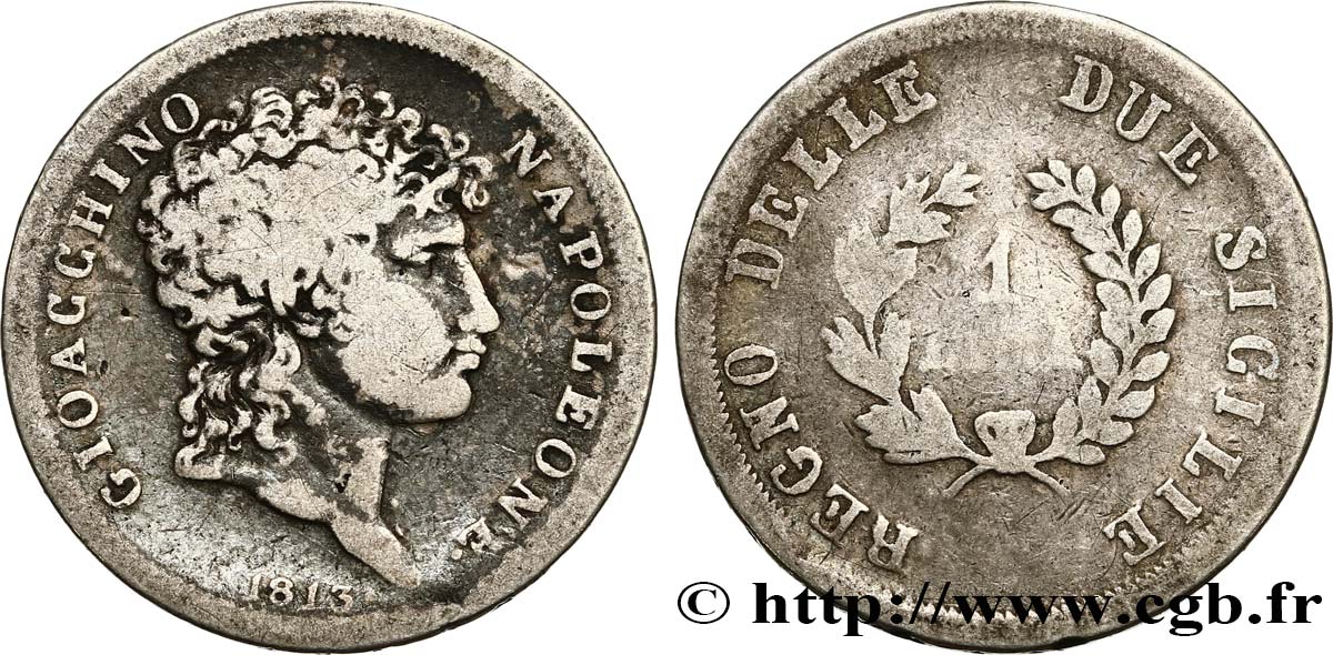 ITALIE - ROYAUME DE NAPLES - JOACHIM MURAT 1 Lira 1813  B+ 