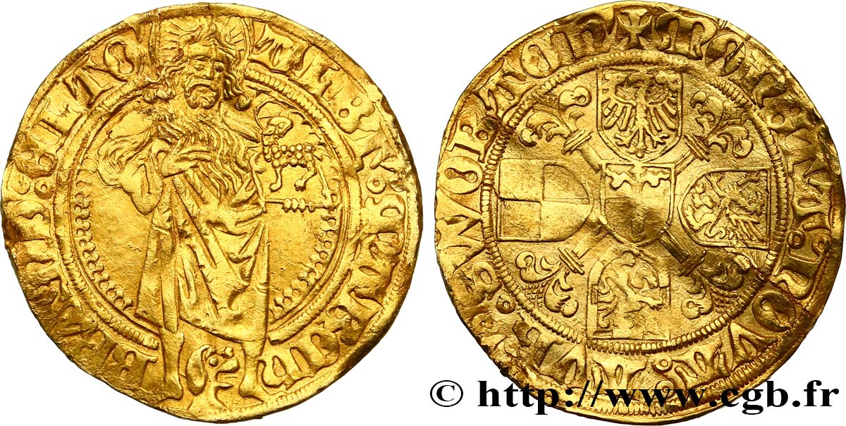 GERMANY - BRANDENBURG FRANCONIA - ALBRECHT III ACHILLES OF BRANDENBURG Florin d or ou gulden n.d. Schwaben XF 