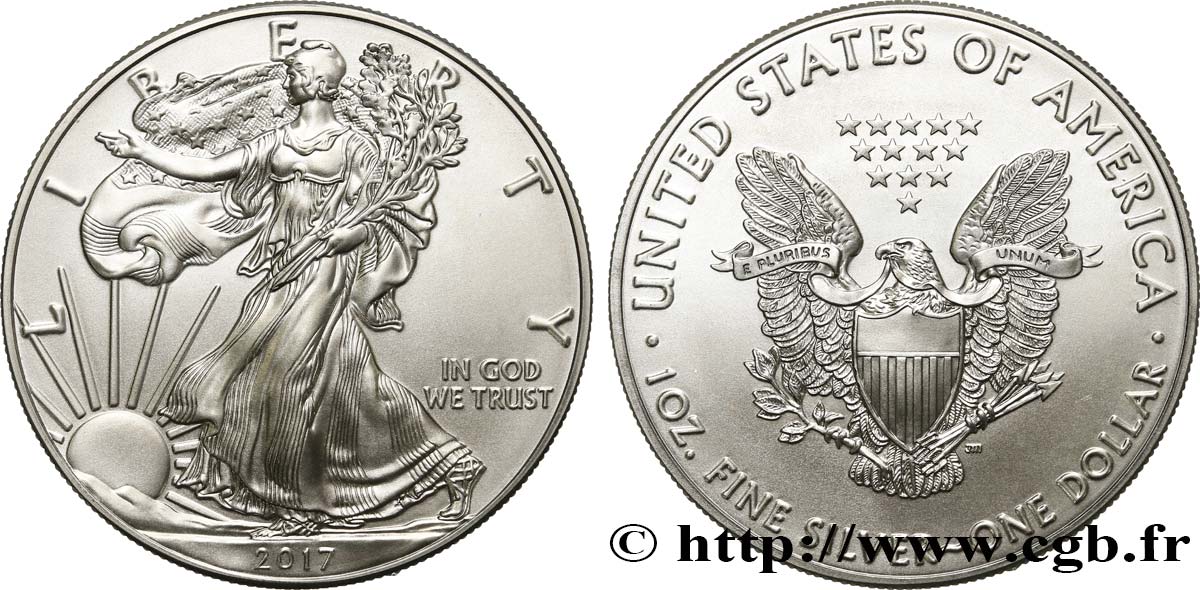 ÉTATS-UNIS D AMÉRIQUE 1 Dollar type Liberty Silver Eagle 2017  SPL 