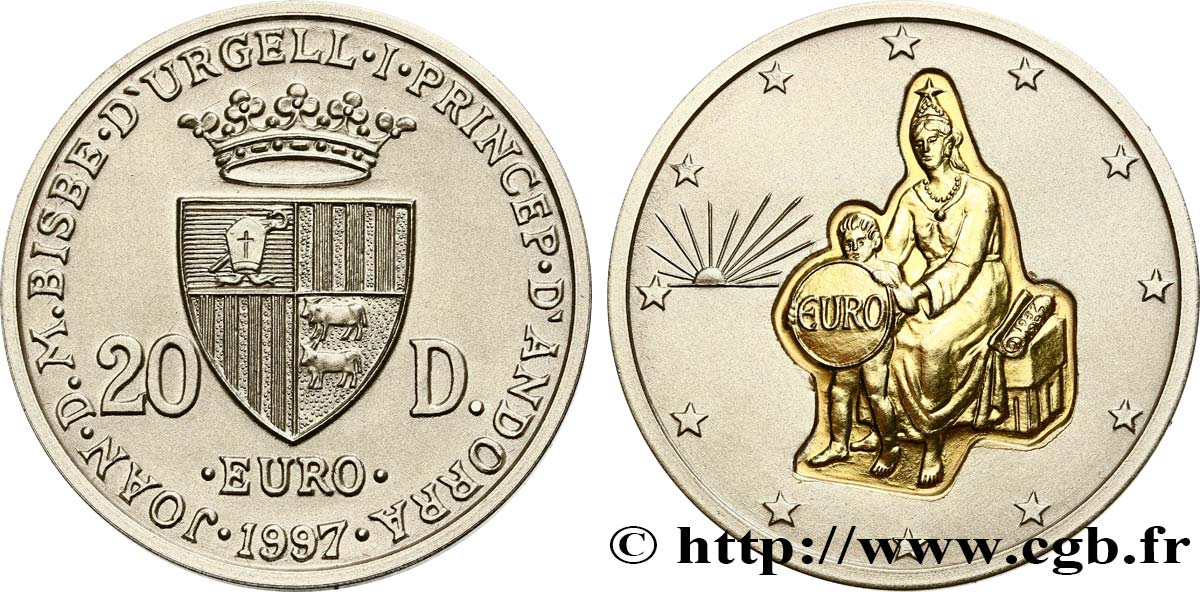 ANDORRE (PRINCIPAUTÉ) 20 Diners Traité de Rome 1997  SPL 