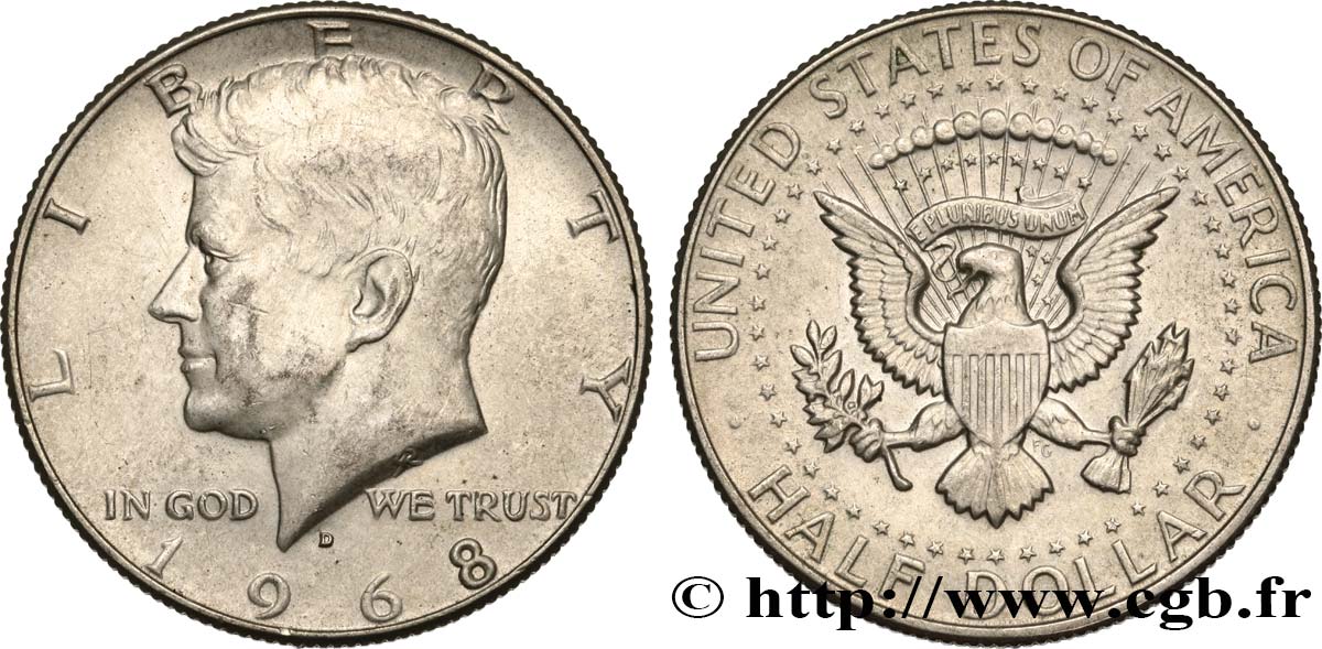 STATI UNITI D AMERICA 1/2 Dollar Kennedy 1968 Denver SPL 