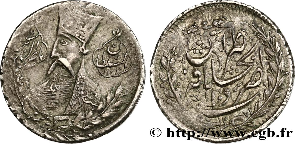 IRAN 1/2 Kran AH1272 1848-1896 Téhéran AU 