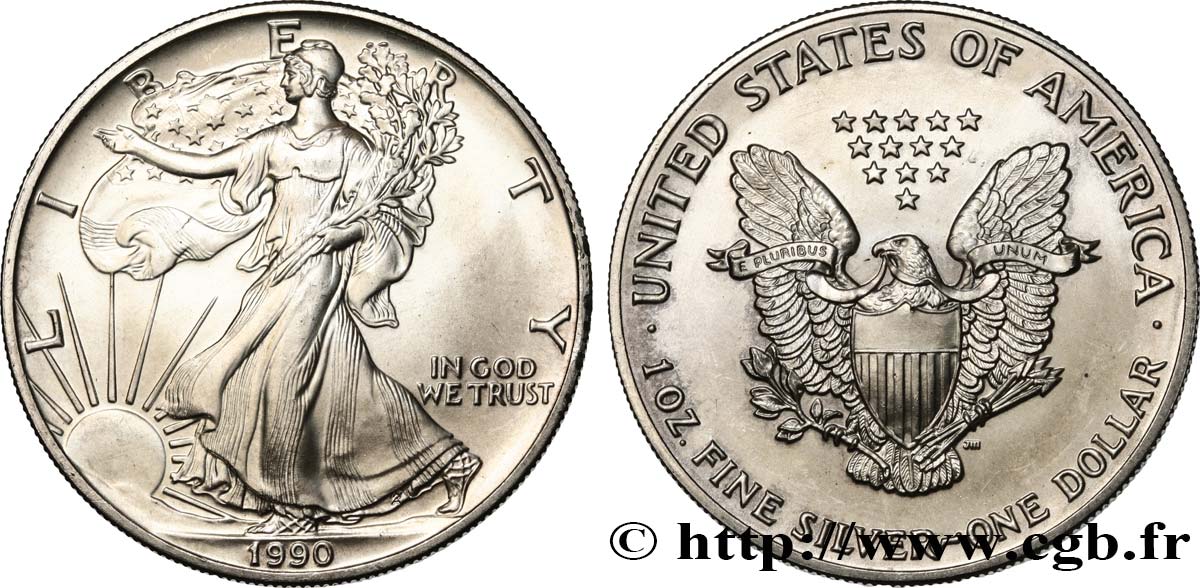 UNITED STATES OF AMERICA 1 Dollar type Silver Eagle 1990