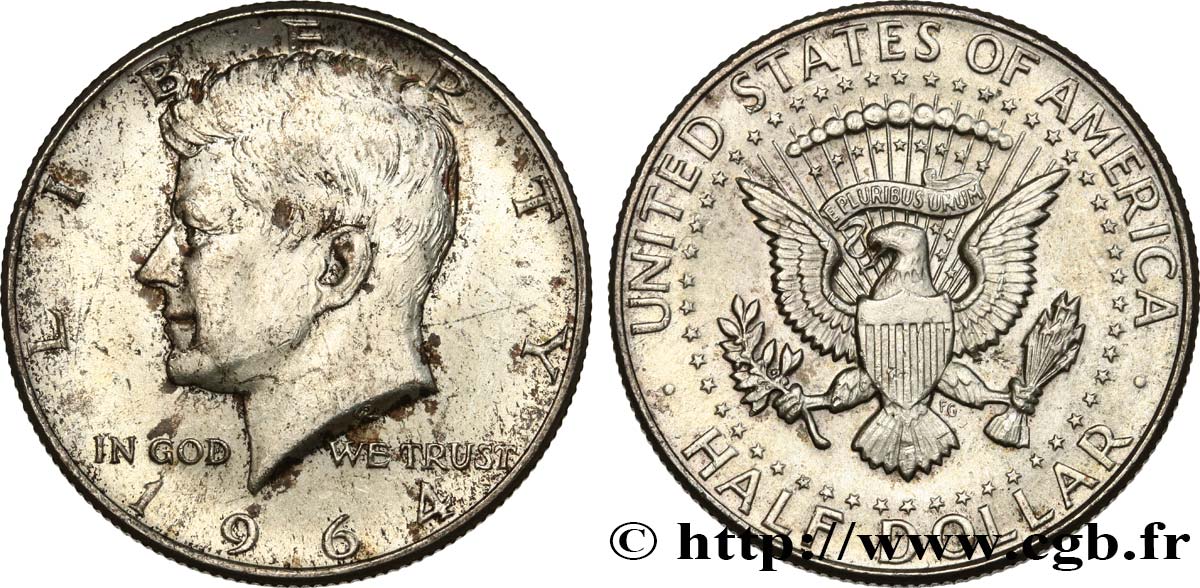 ESTADOS UNIDOS DE AMÉRICA 1/2 Dollar Kennedy 1964 Philadelphie EBC+ 