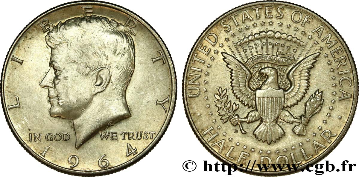 STATI UNITI D AMERICA 1/2 Dollar Kennedy 1964 Denver SPL 