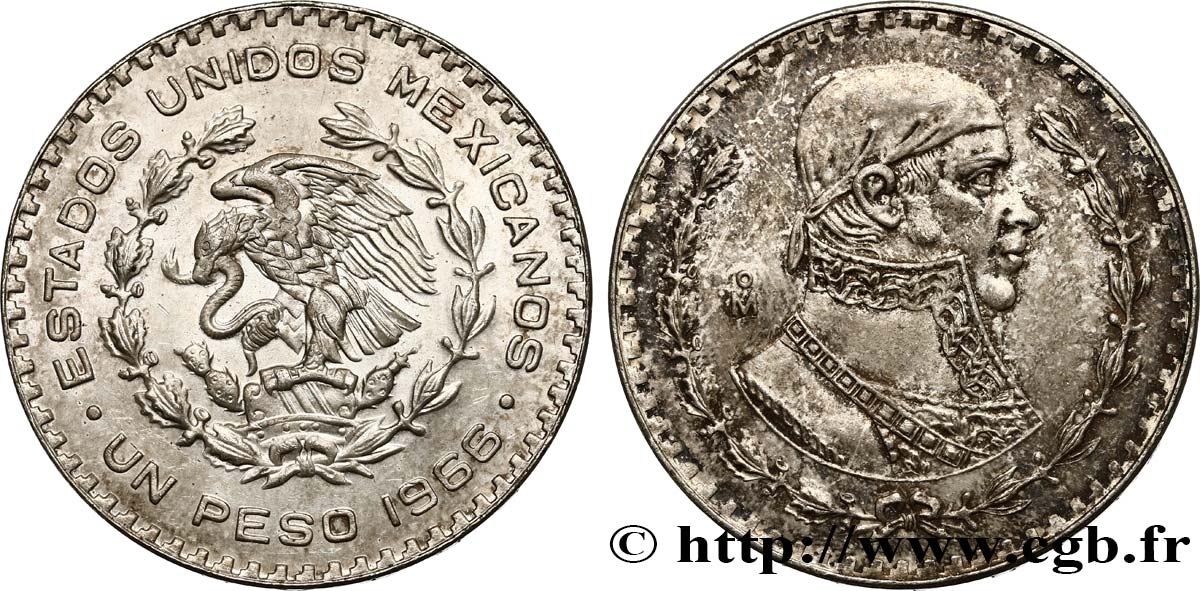 MEXIKO 1 Peso Jose Morelos y Pavon 1966 Mexico VZ 