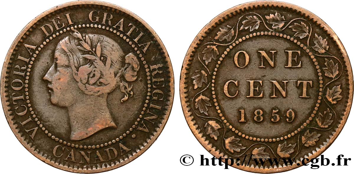 CANADA 1 Cent Victoria 1859  TTB 