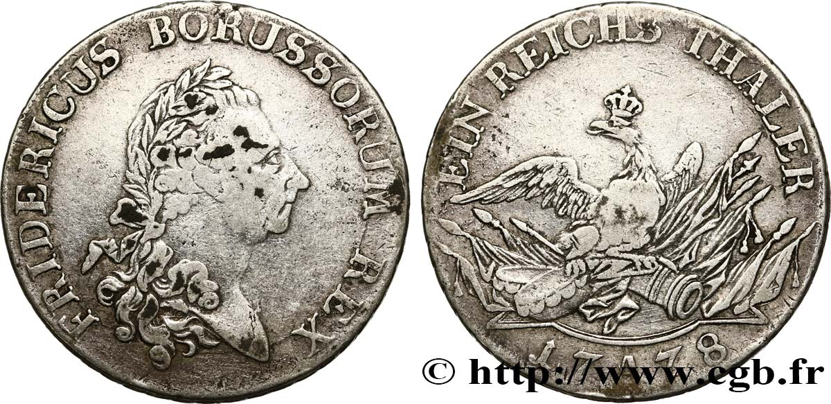ALEMANIA - PRUSIA 1 Thaler Frédéric II 1778 Berlin BC+ 