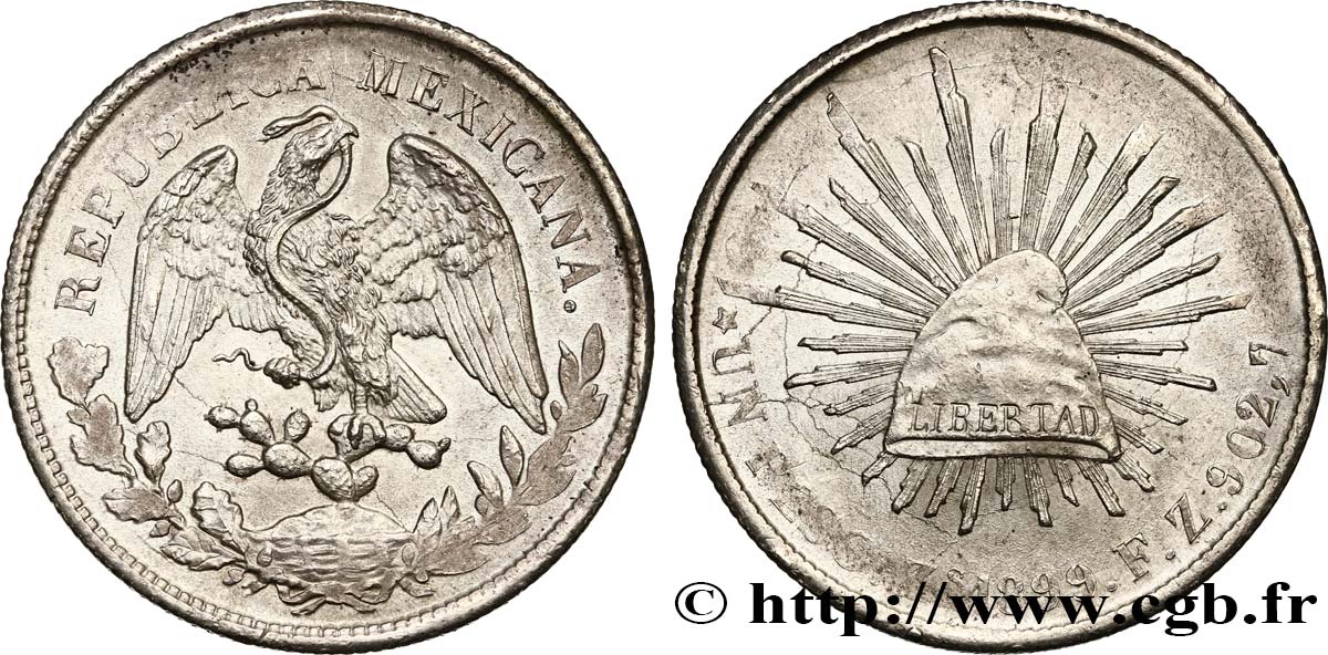 MEXICO Peso 1899 Zacatecas MS 