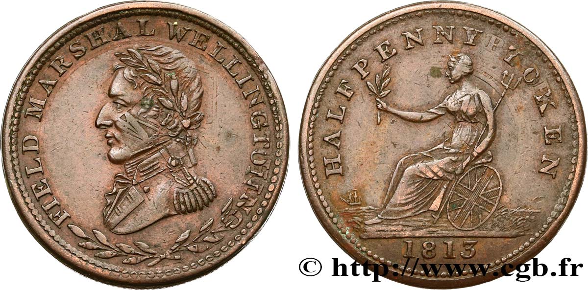 CANADá
 1/2 Penny buste de Wellington - Bas-Canada 1813  MBC 
