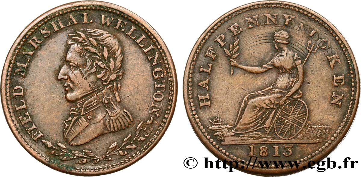 CANADA 1/2 Penny buste de Wellington - Bas-Canada 1813  BB 