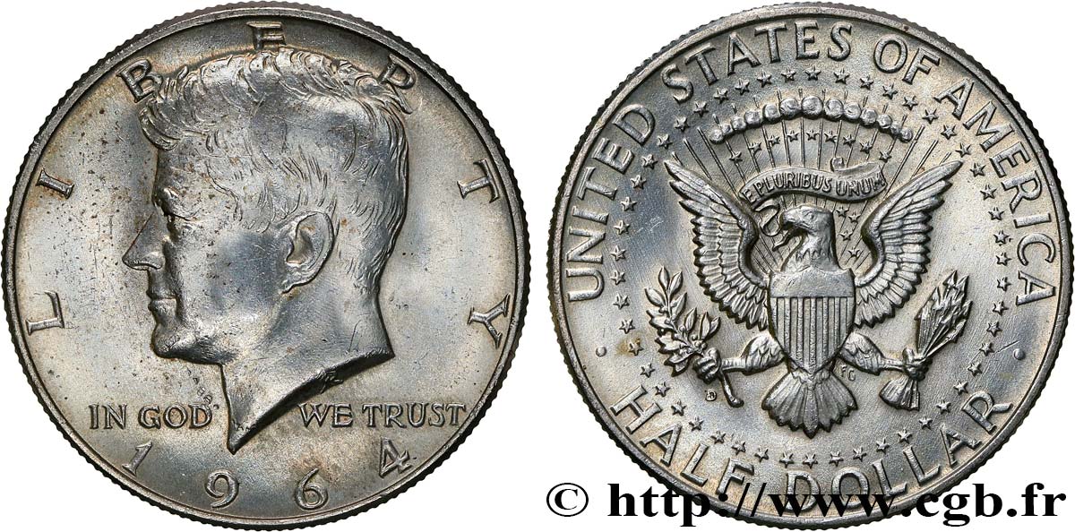 STATI UNITI D AMERICA 1/2 Dollar Kennedy 1964 Denver SPL 
