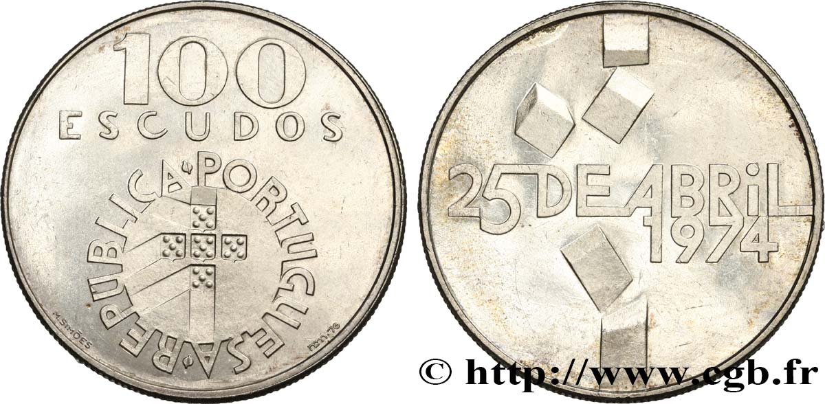 PORTUGAL 100 Escudos 2e anniversaire révolution des oeillets 1976  EBC 
