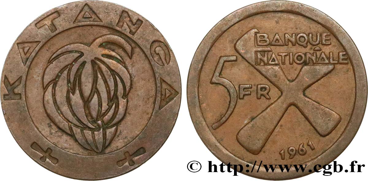 KATANGA 5 Francs 1961  MBC 