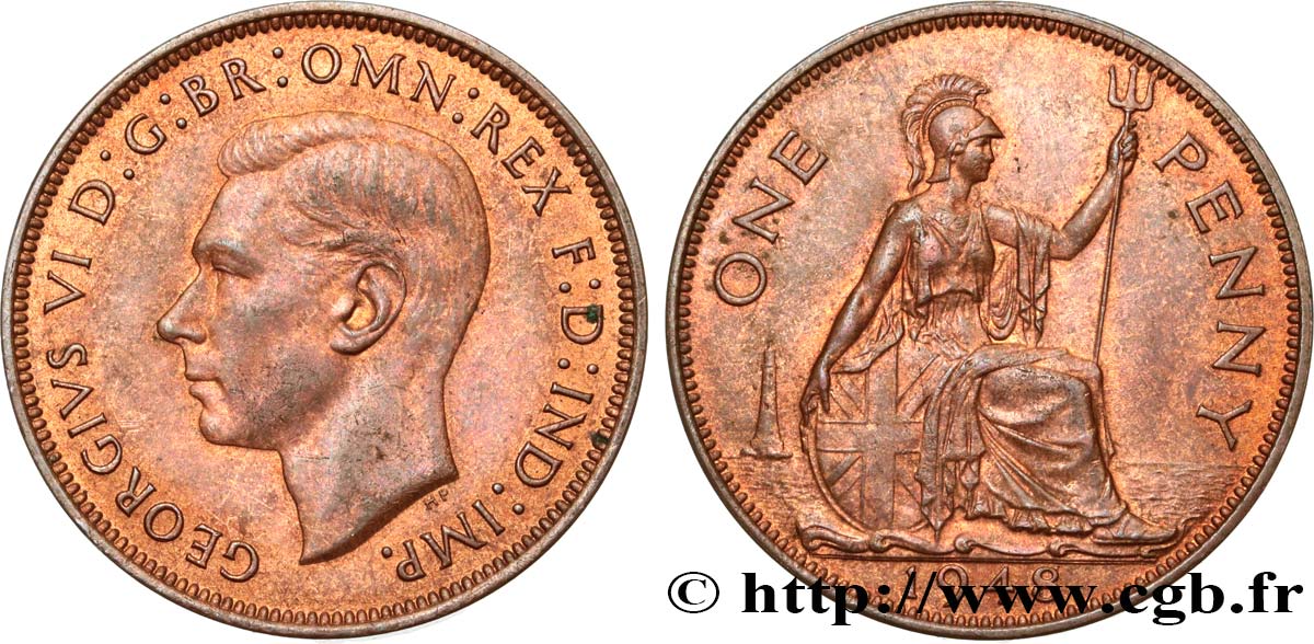 VEREINIGTEN KÖNIGREICH 1 Penny Georges VI 1948  VZ 