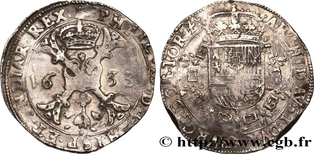 BELGIO - PAESI BASSI SPAGNOLI Patagon Philippe IV 1633 Tournai q.BB 
