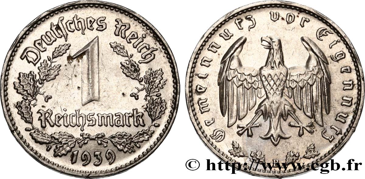 GERMANY 1 Reichsmark 1939 Vienne AU 