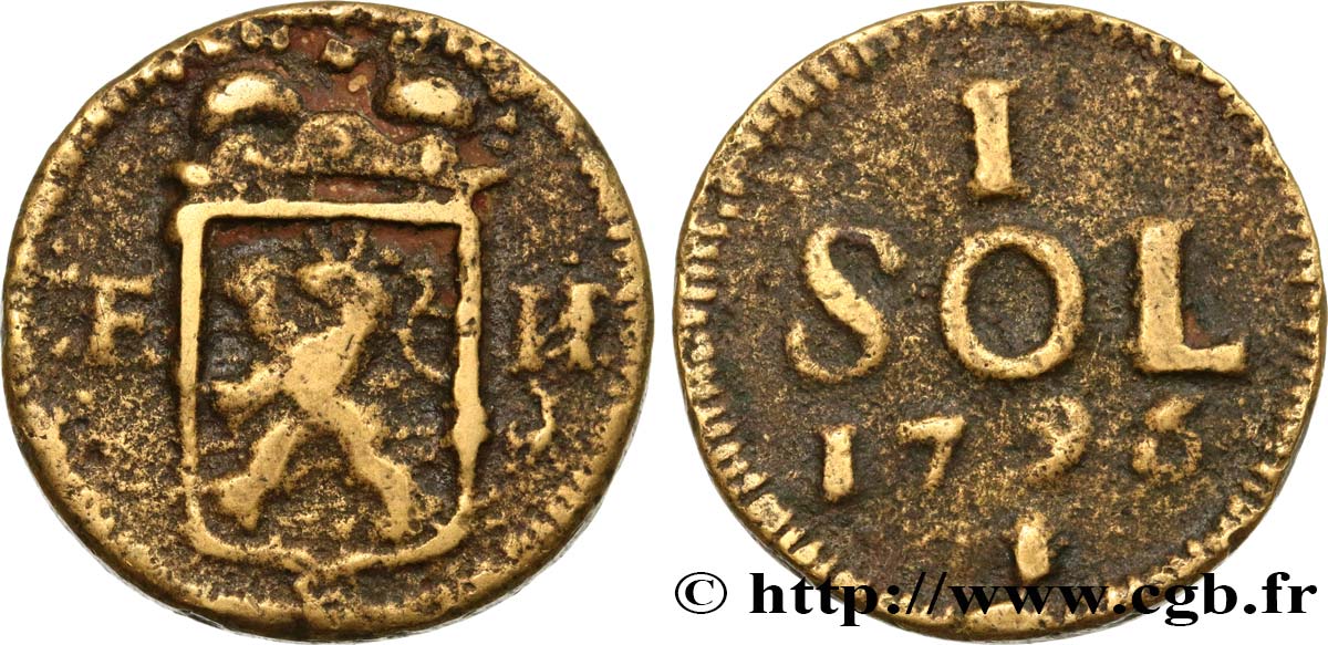 LUXEMBOURG - SIÈGE DE LUXEMBOURG 1 sol 1795  VF 