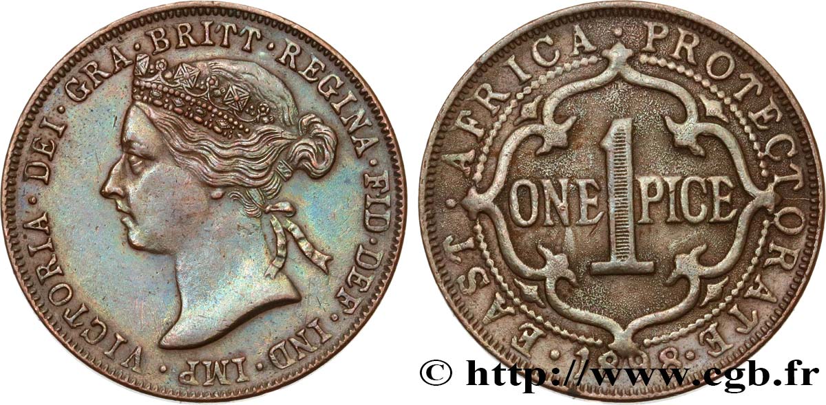 AFRIQUE DE L EST - PROTECTORAT 1 Pice Victoria “East Africa Protectorate” 1898  TTB+/TTB 