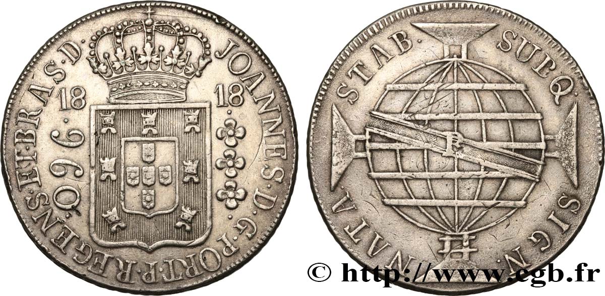 BRASILIEN 960 Reis Jean VI 1818 Bahia SS 