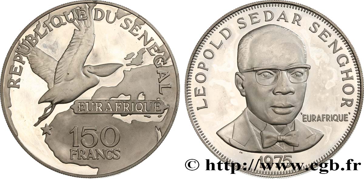 SÉNÉGAL 150 Francs Eurafrique - Léopold Sedar Senghor 1975  SPL 