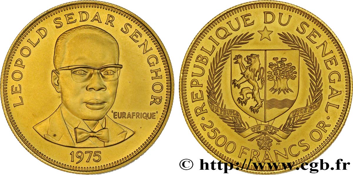 SENEGAL 2500 Francs or 25e anniversaire du programme eurafricain 1975  fST 