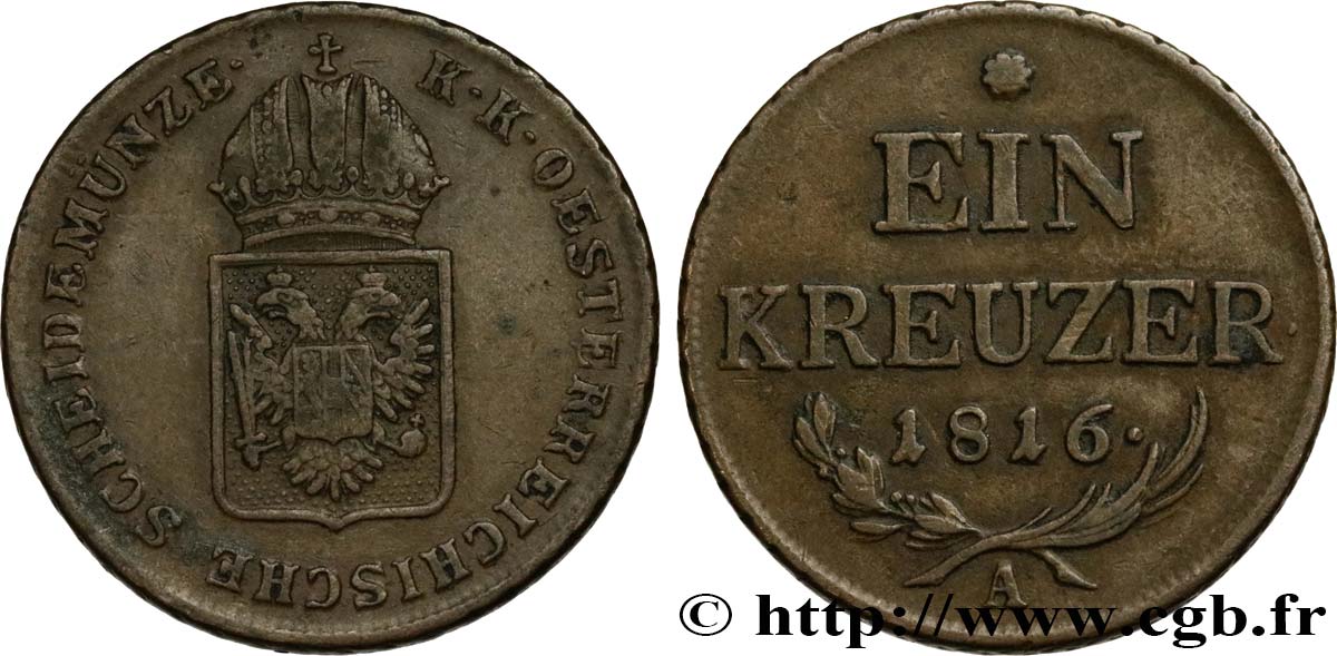 AUSTRIA 1 Kreuzer 1816 Vienne XF 