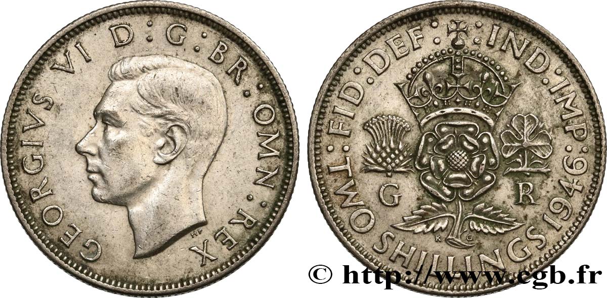 REGNO UNITO 1 Florin (2 Shillings) Georges VI 1946  SPL 