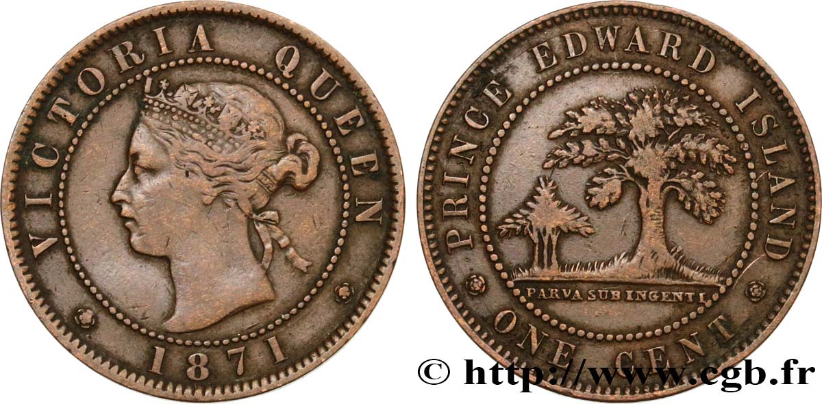PRINCE-EUDARD-INSEL 1 Cent Victoria 1871  SS 