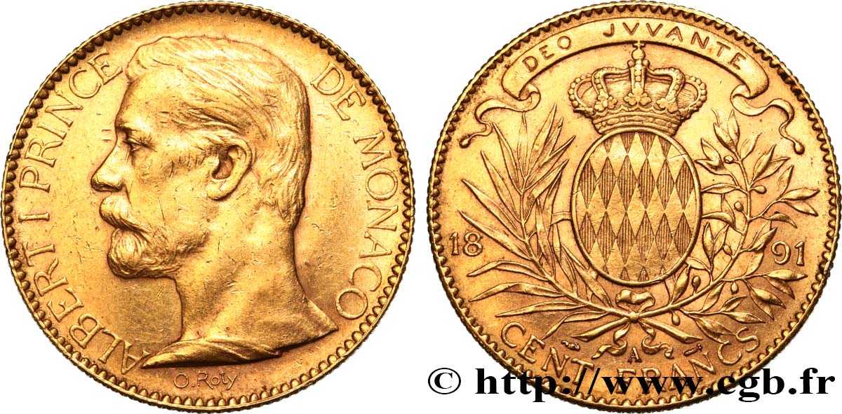 MONACO - PRINCIPAUTÉ DE MONACO - ALBERT Ier 100 Francs 1891 Paris AU 