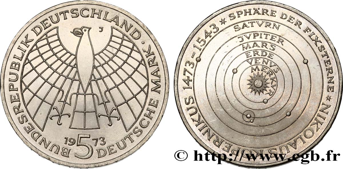 ALLEMAGNE 5 Mark Nicolas Copernic 1973 Hambourg SPL 