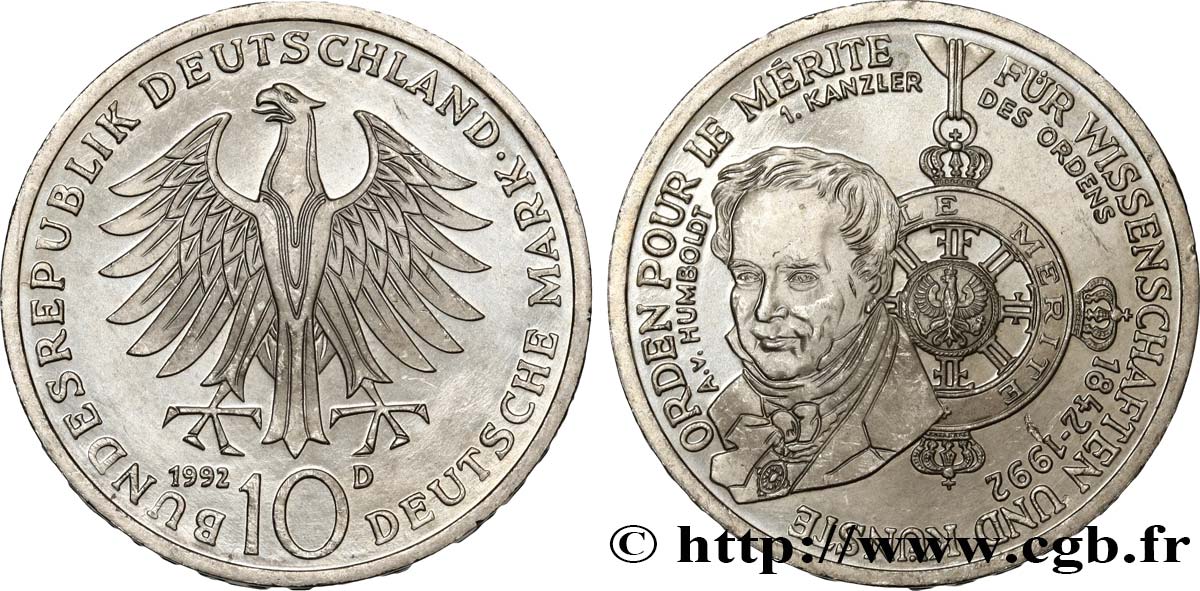 10 Mark 1992 - Pour le Mérite, utschland